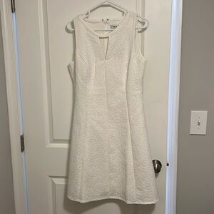 White House Black Market Textured Keyhole Dress
